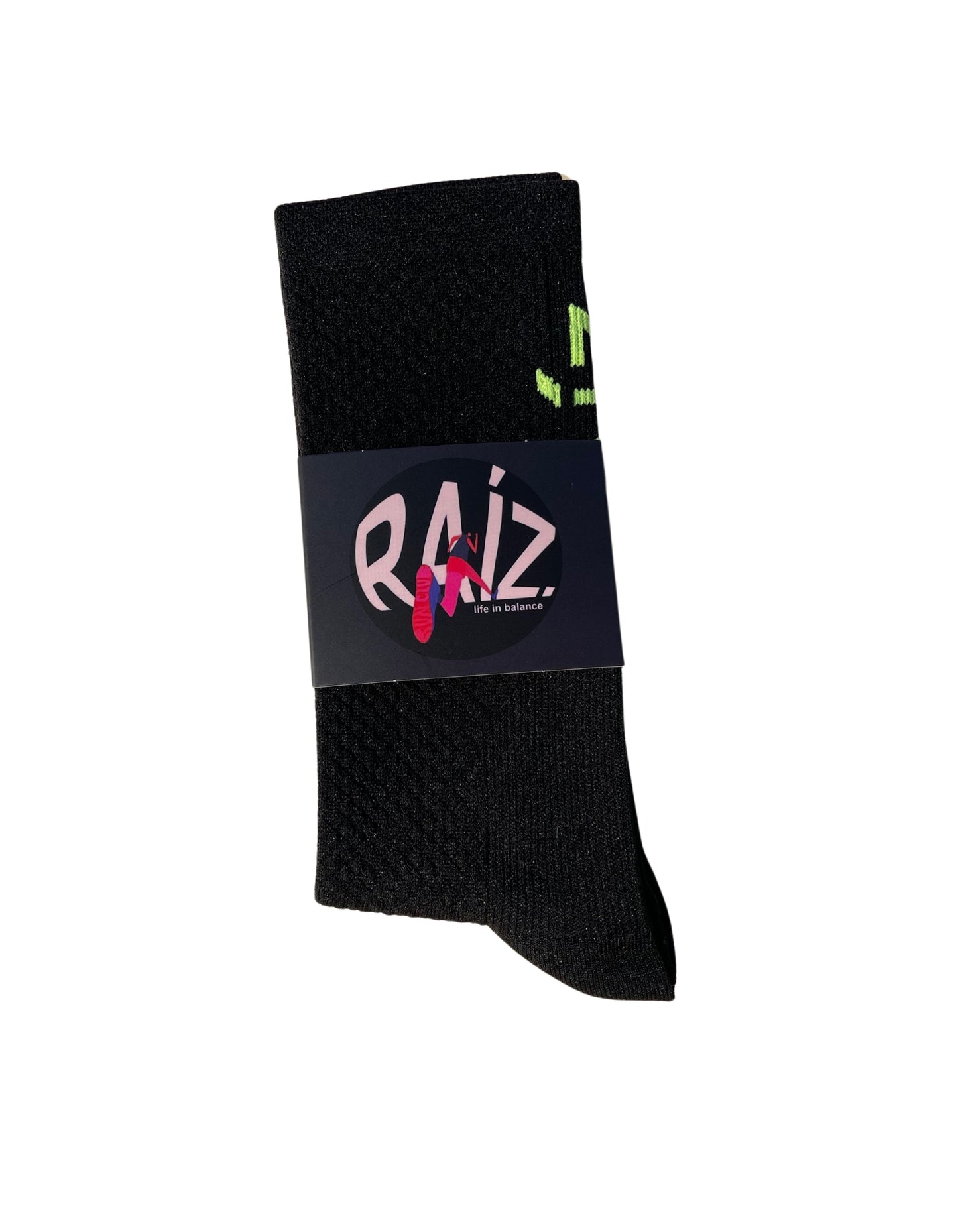 Raíz Tempo Black/Neon Performance Sock